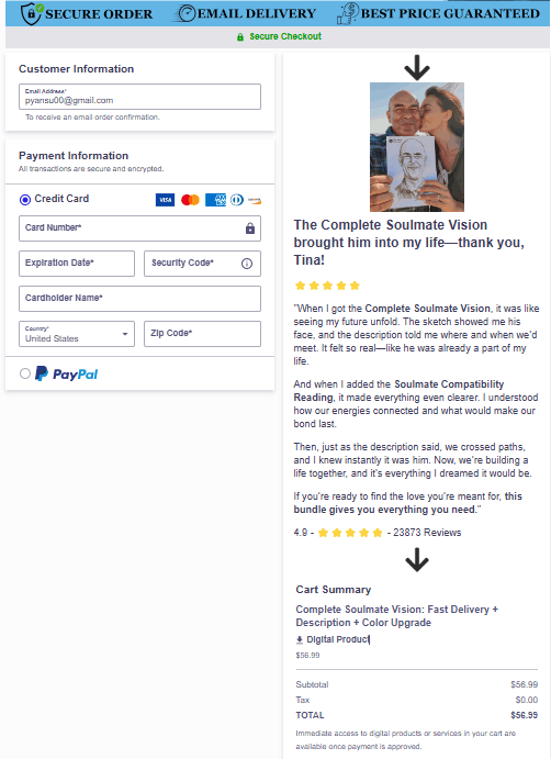 Tina Aldea Psychic Soulmate Sketch order-page